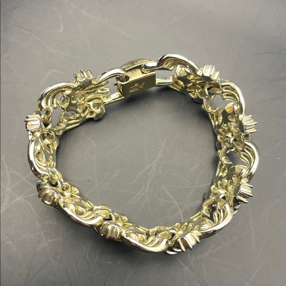Vintage Coro Pegasus Signed 50’s Aurora link bracelet + earrings 60s jewelry - Picture 5 of 9
